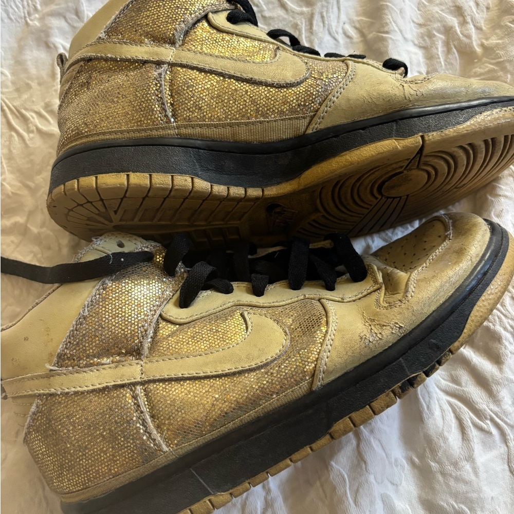 Nike Gold Glitter High-Top Sneakers women’s size 7 Kicks